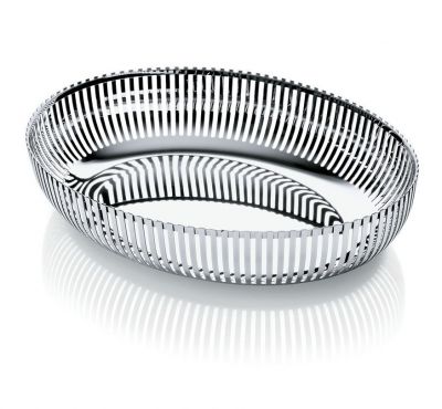 PCH06/26 Alessi Korbschale aus poliertem Edelstahl, modernes Design für Obst oder Brot.